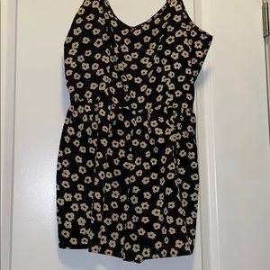 Black floral romper